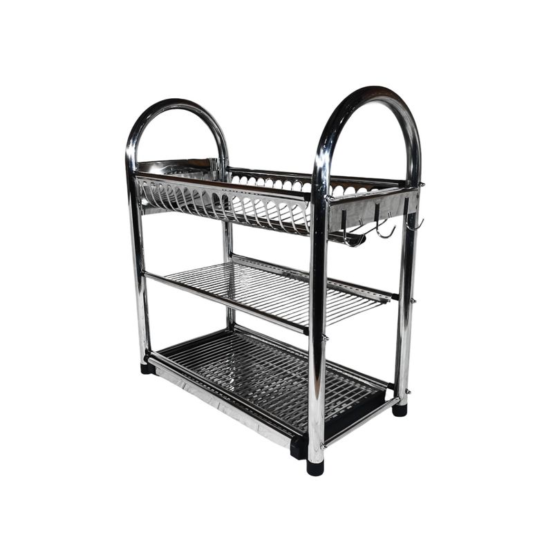 GENERICO - Escurridor de Platos para Cocina 3 Niveles en Acero Inoxidable