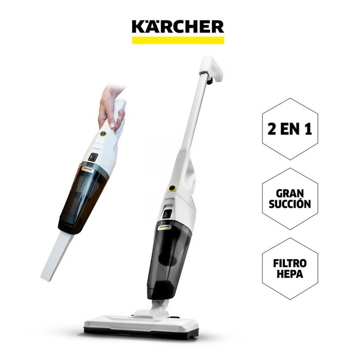 KARCHER - Aspiradora Stick Vertical 2 en 1 Karcher