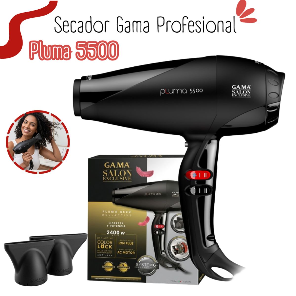 Secadora Gama Profesional 5500 Pluma Oxy-Active, marca GAMA - Foto Principal