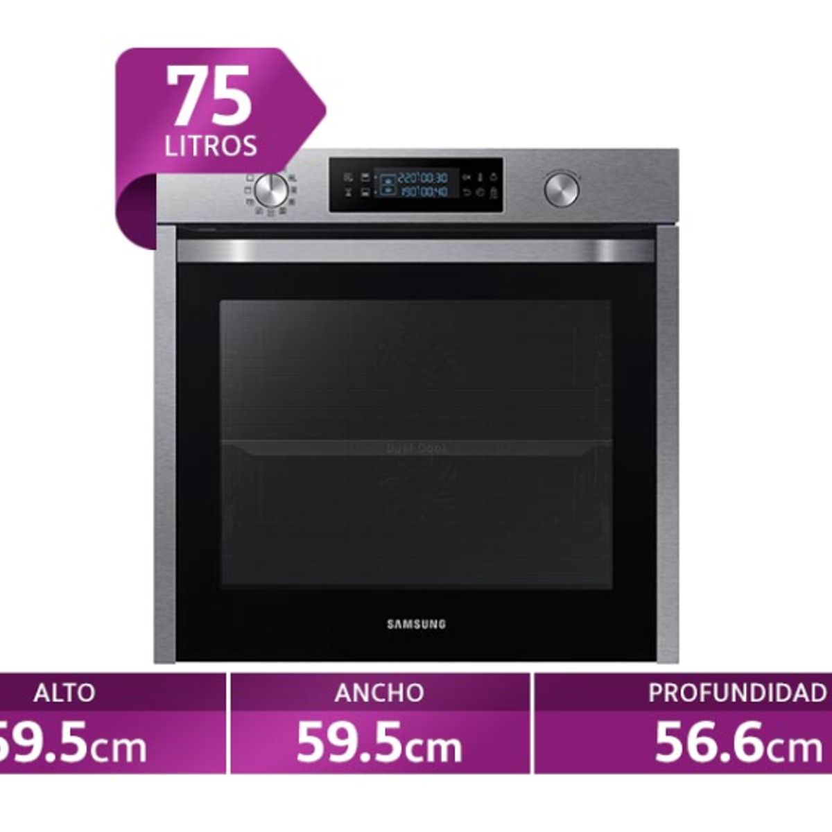 SAMSUNG - Horno Eléctrico SAMSUNG  con Dual Cook 75 L NV75K5541RS