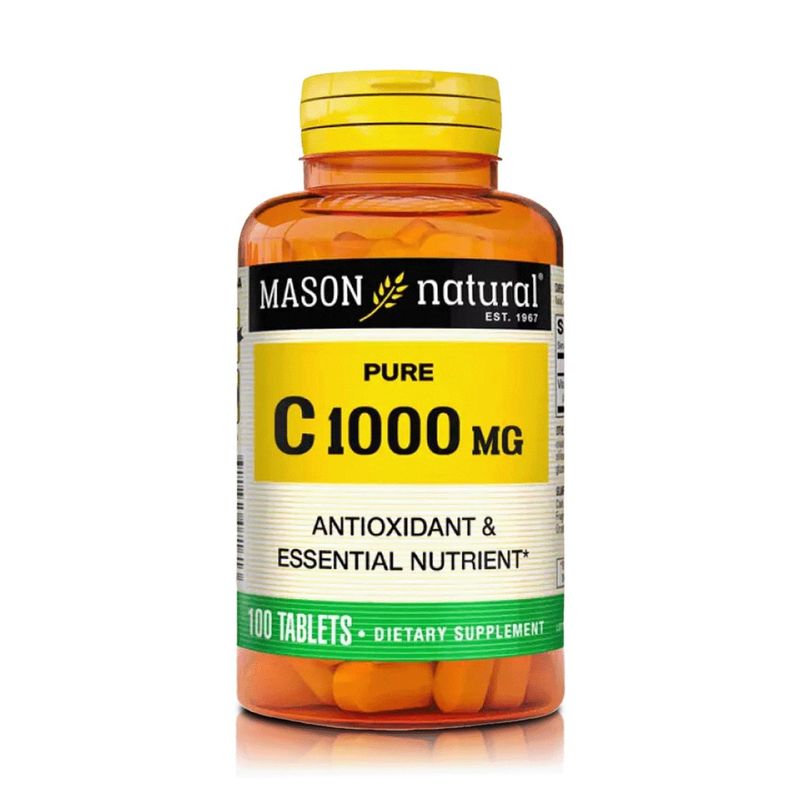 MASON NATURAL - Vitamina C Pura - Refuerzo Inmunológico 1000 Mg (100 Tabletas) - Mason Natural