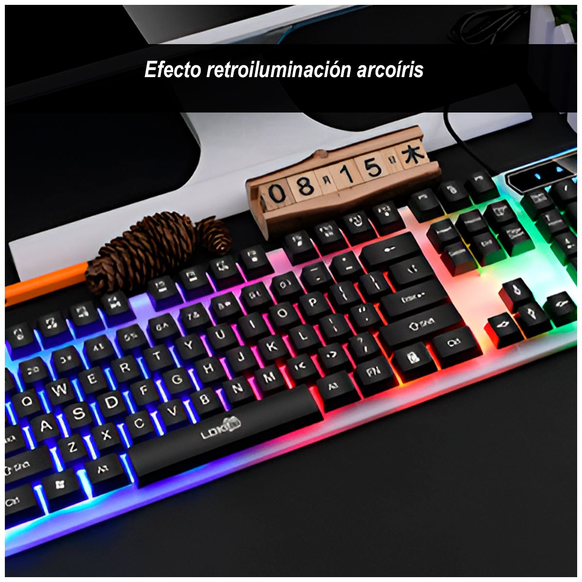 GENERICO - Teclado y Mouse Gaming Retroiluminado Luces RGB