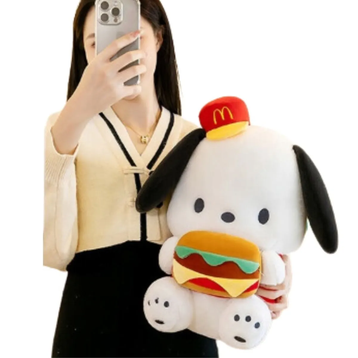 GENERICO - Peluche Pochacco Hamburguesa Importado - 47 cms alto