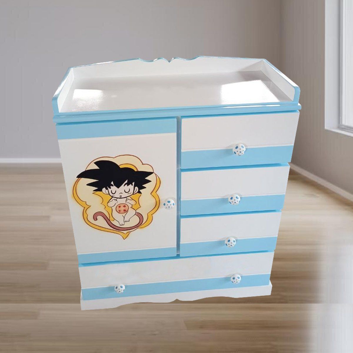 GENERICO - cómoda celeste para bebe esfera 080m