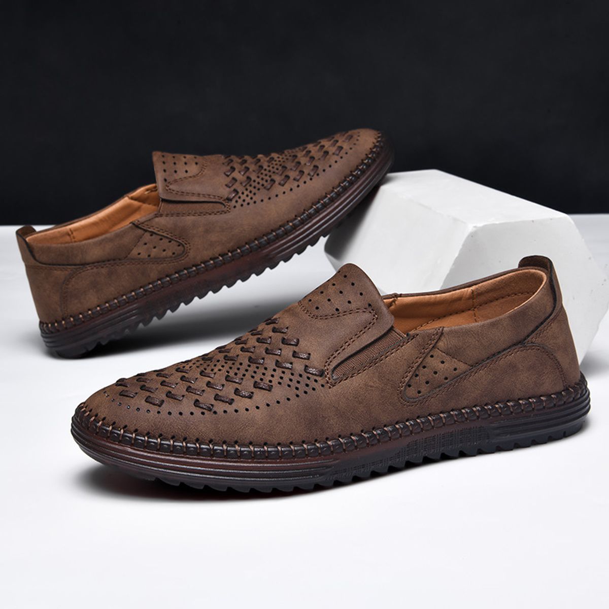 BLWOENS - Zapatos casuales para hombres - Marrón