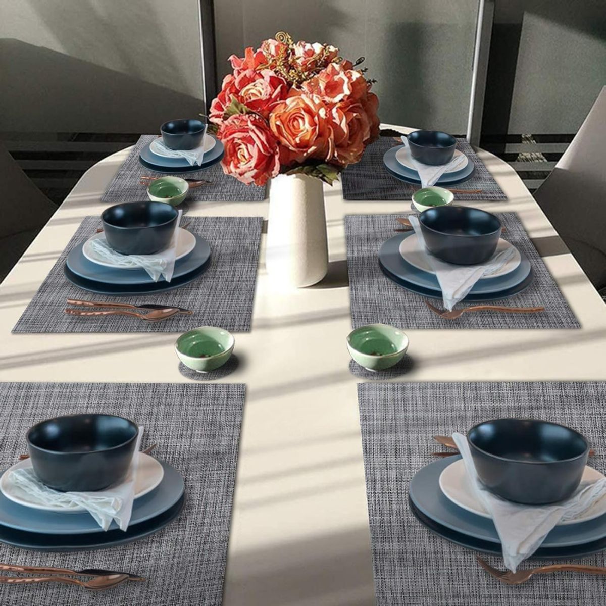INSPIRA - Colección de 6 Elegantes Individuales de Mesa con Posavasos