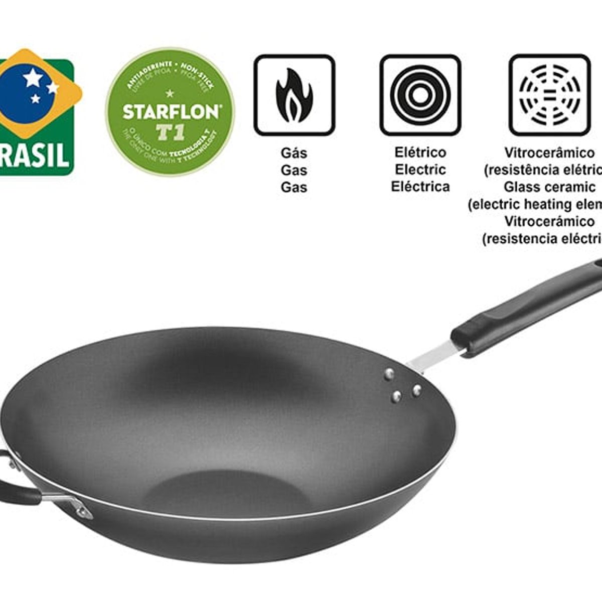TRAMONTINA - Sarten Wok C/Mango 36 Cm