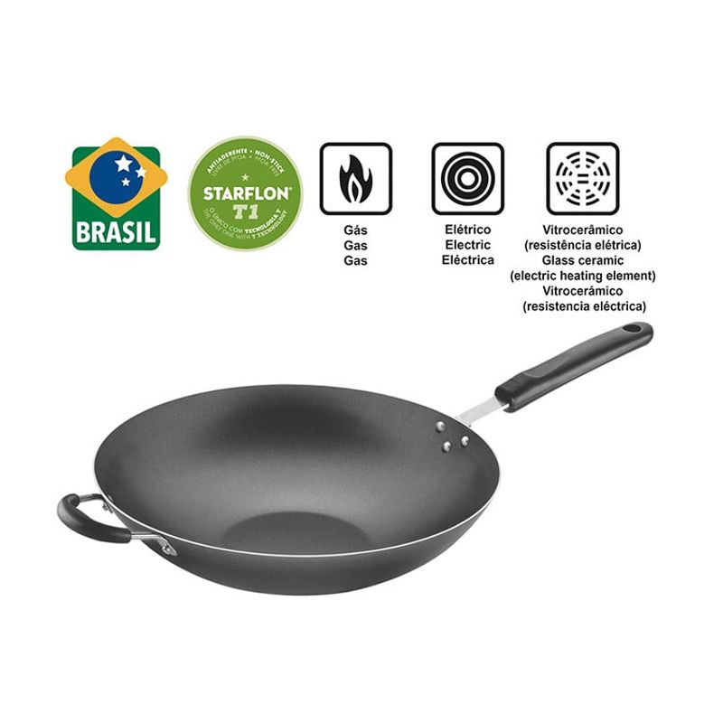 TRAMONTINA - Sarten Wok C/Mango 36 Cm