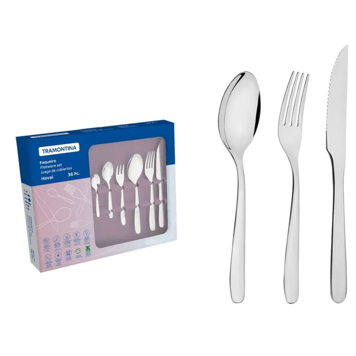 TRAMONTINA - Juego De Cubiertos 36Pzas Havai TRAMONTINA