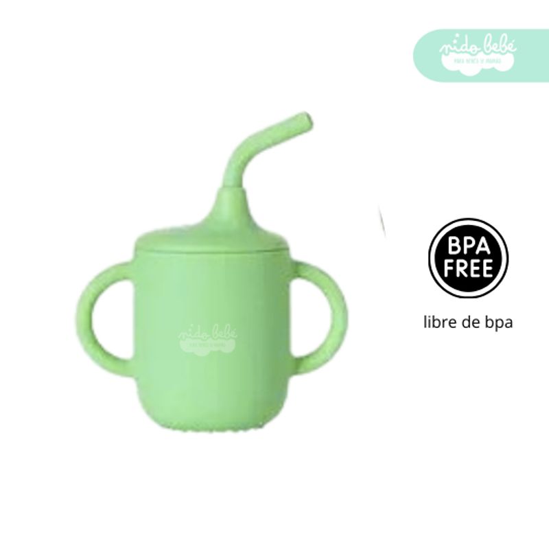 GENERICO - Vasito de Silicona para Bebé antiderrame verde
