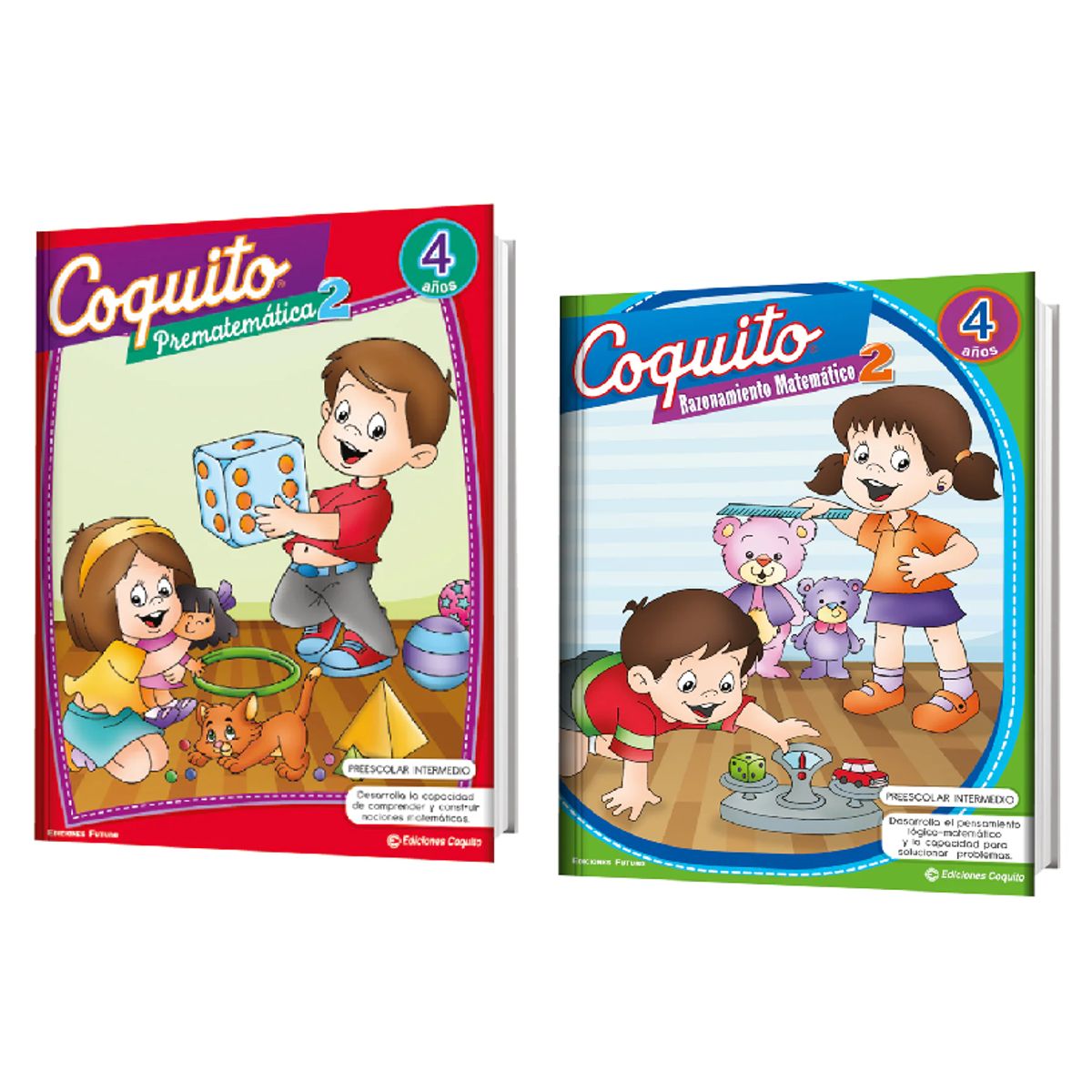 EDICIONES COQUITO - Pack 2  Libros infantiles matemática 4 años