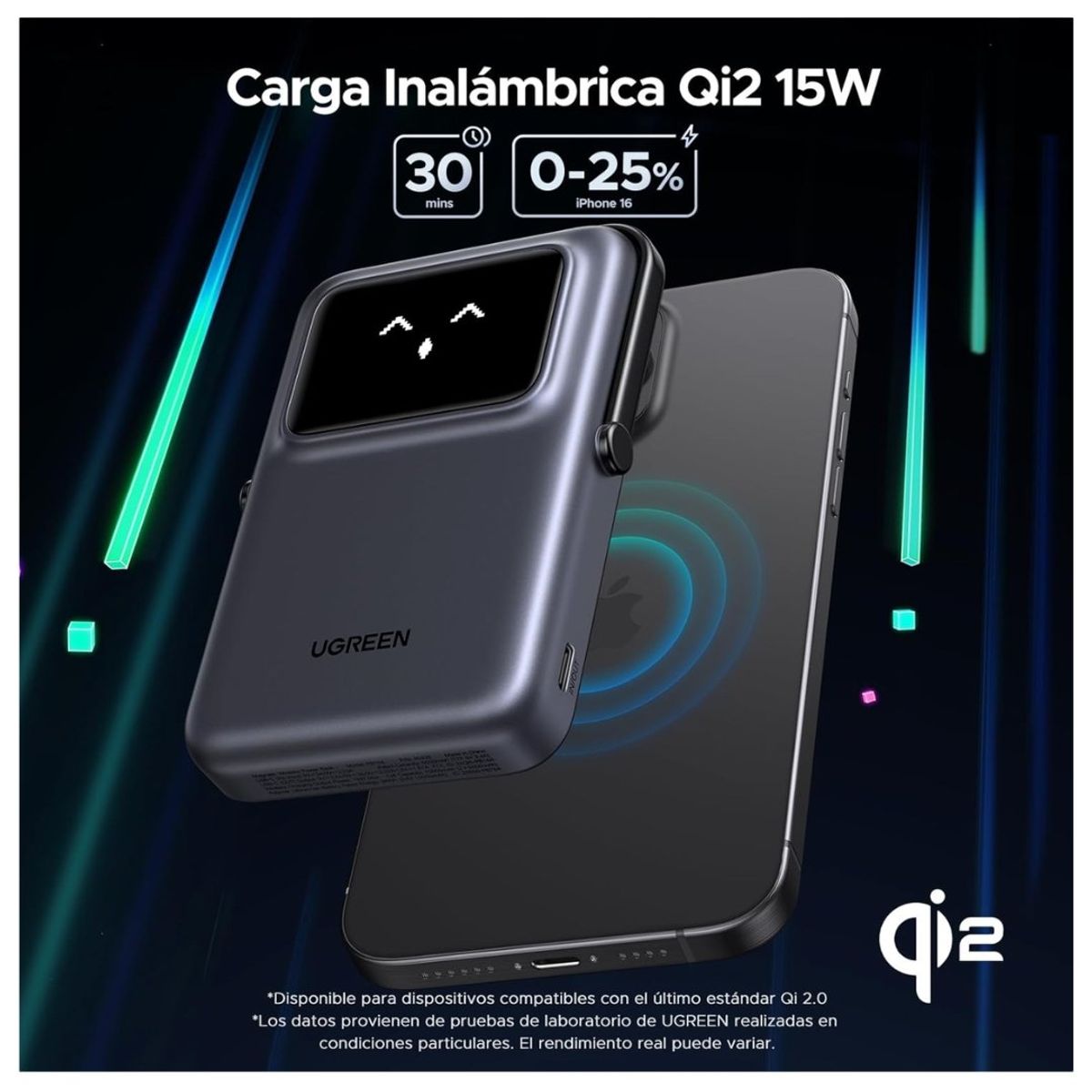 UGREEN - Power Bank Ugreen 10000mAh Carga Rápida 20W Magsafe 7 5W PB572