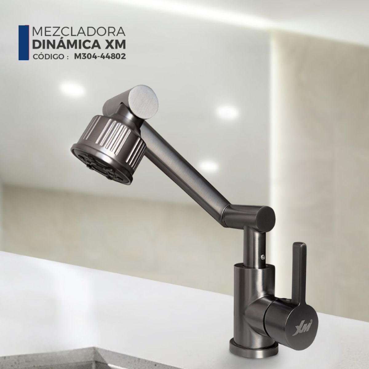 XM - MEZCLADORA DE COCINA SATINADA  M304-44802