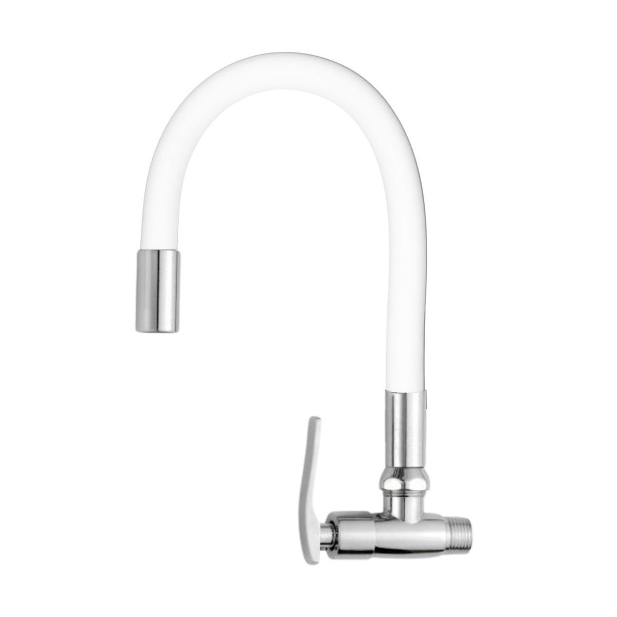 GENERICO - Llave de lavadero pared pico de ganso blanco C&A 126255