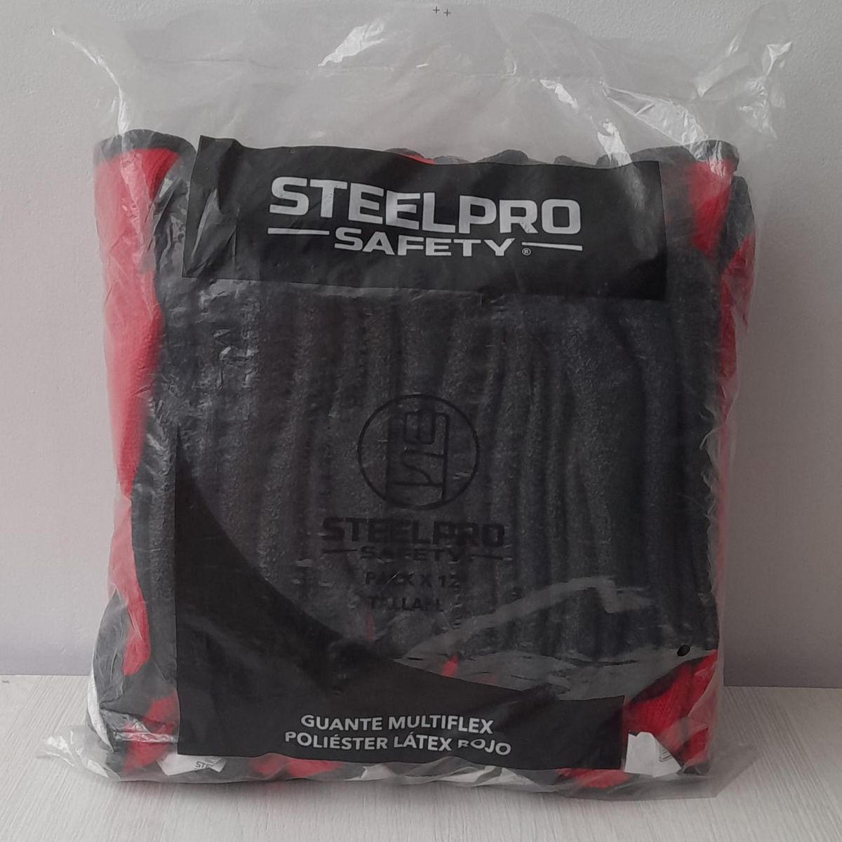 STEELPRO - GUANTES MULTIFLEX LÁTEX  ROJO - TALLA L - PACK X 12 PARES