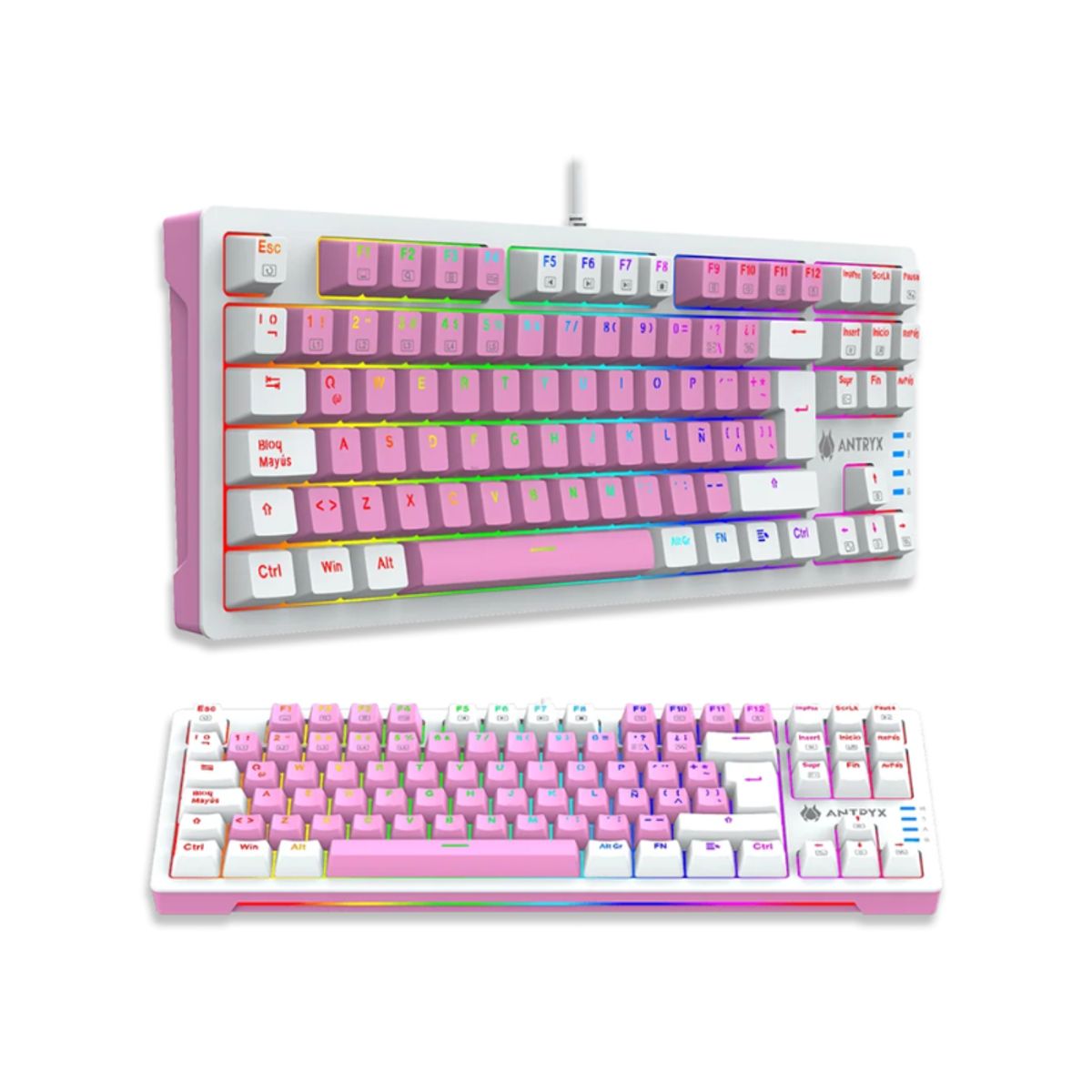 ANTRYX - Teclado Mecanico TKL Antryx Chrome Storm MK840 Pink Blue Switch