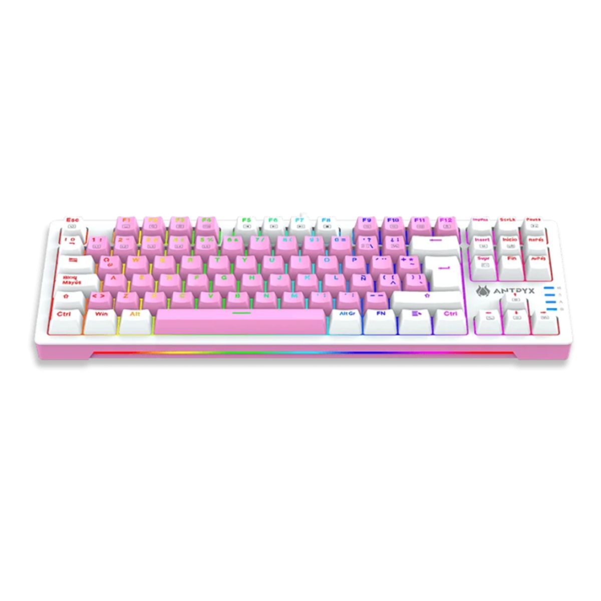 ANTRYX - Teclado Mecanico TKL Antryx Chrome Storm MK840 Pink Blue Switch