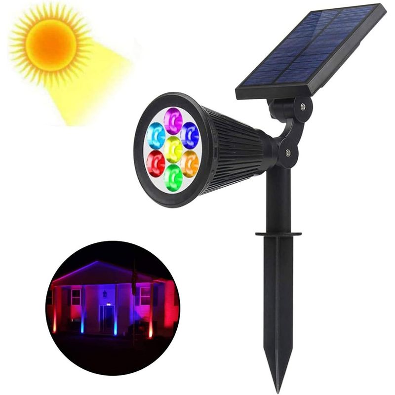 OEM - Estaca Solar LED Lampara Jardín Iluminación Decoración Exterior 7LEDS