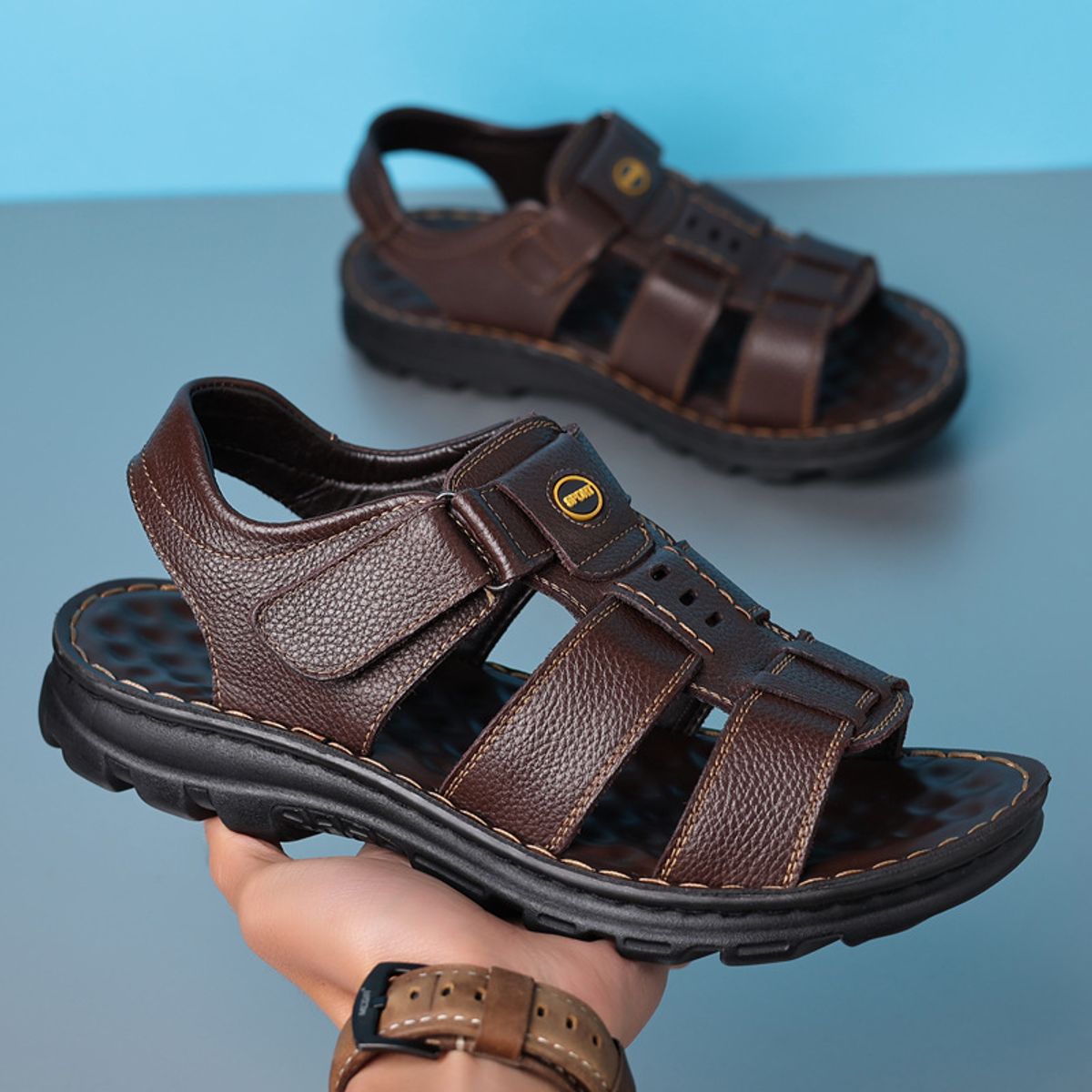 BLWOENS - Zapatillas Sandalias de verano para Hombres - Marrón