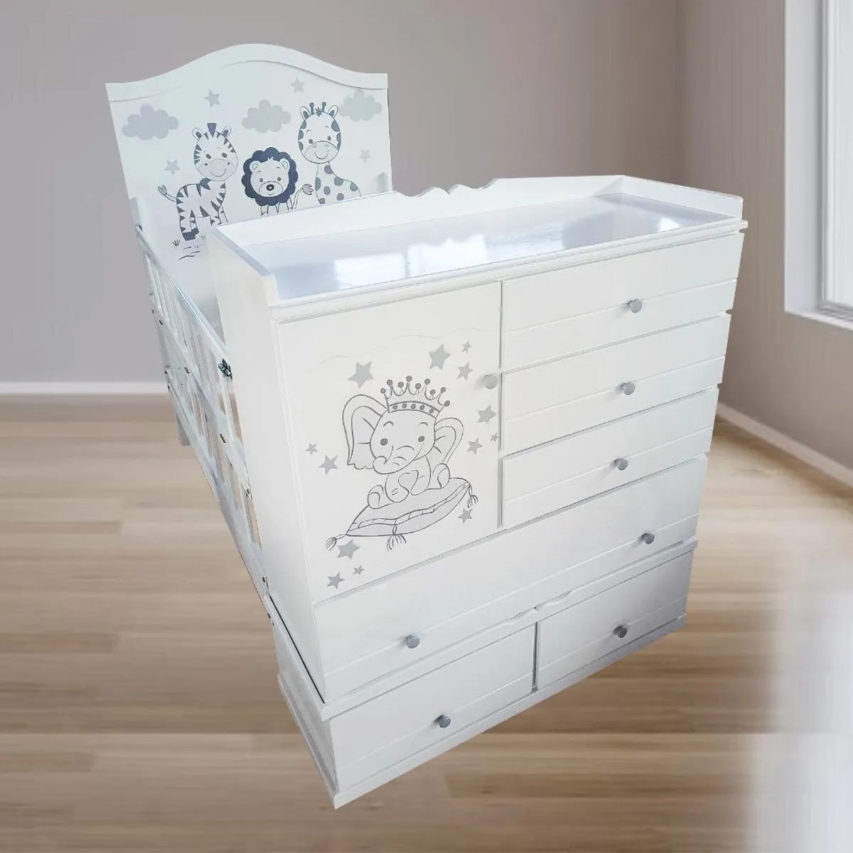 GENERICO - cama cuna de plaza y media comoda desmontable blanco bebe