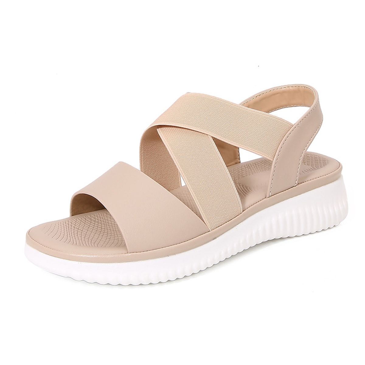 BLWOENS - Zapatillas Sandalias de verano para Mujers - Beige