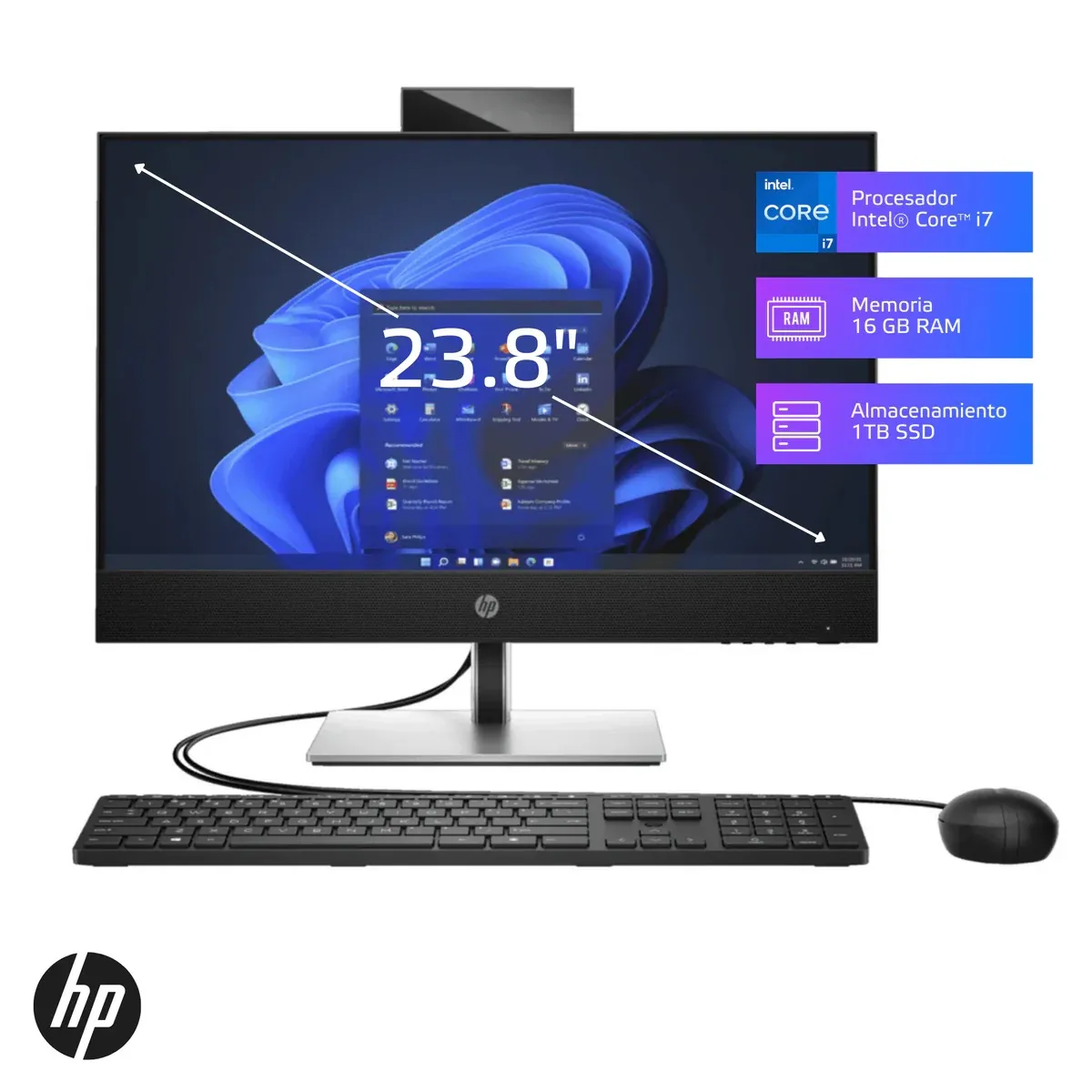 HP - All in One HP ProOne 440 G9 Core i7 16GB, SSD 1TB, 23.8 FHD Windows 11 Pro-700J7LS