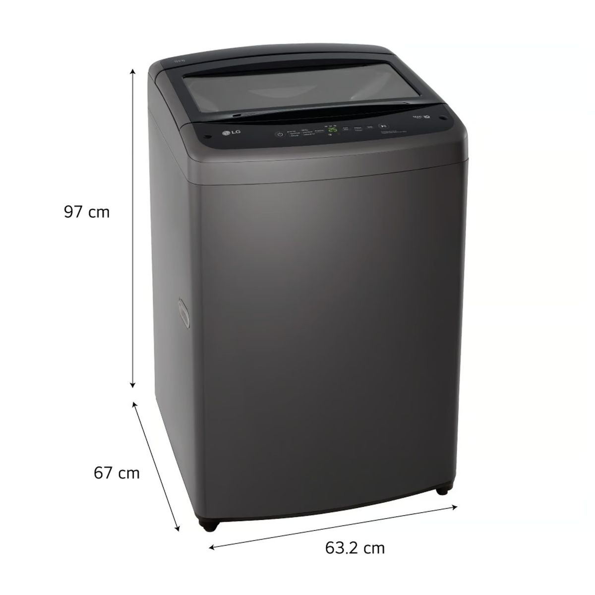 LG - Lavadora LG 19 Kg TurboDrum Carga Superior Negro WT19BVTB
