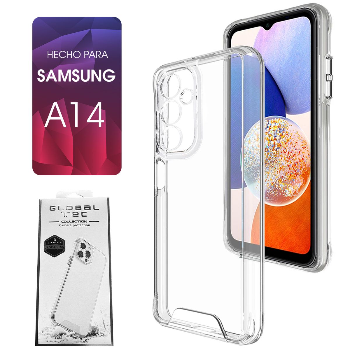 ASIA IMPORT - Space Case Transparente Samsung A14 Funda Para celular