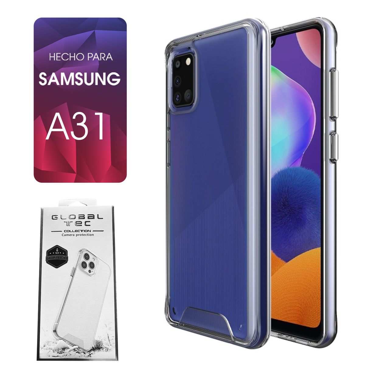 ASIA IMPORT - Space Case Transparente Samsung A31 Funda Para celular