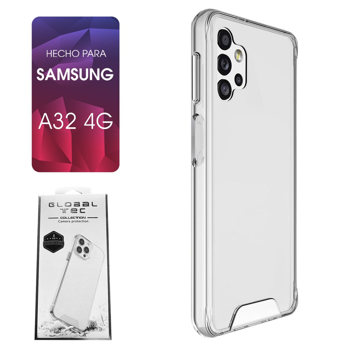 ASIA IMPORT - Space Case Transparente Samsung A32 4G Funda Para celular