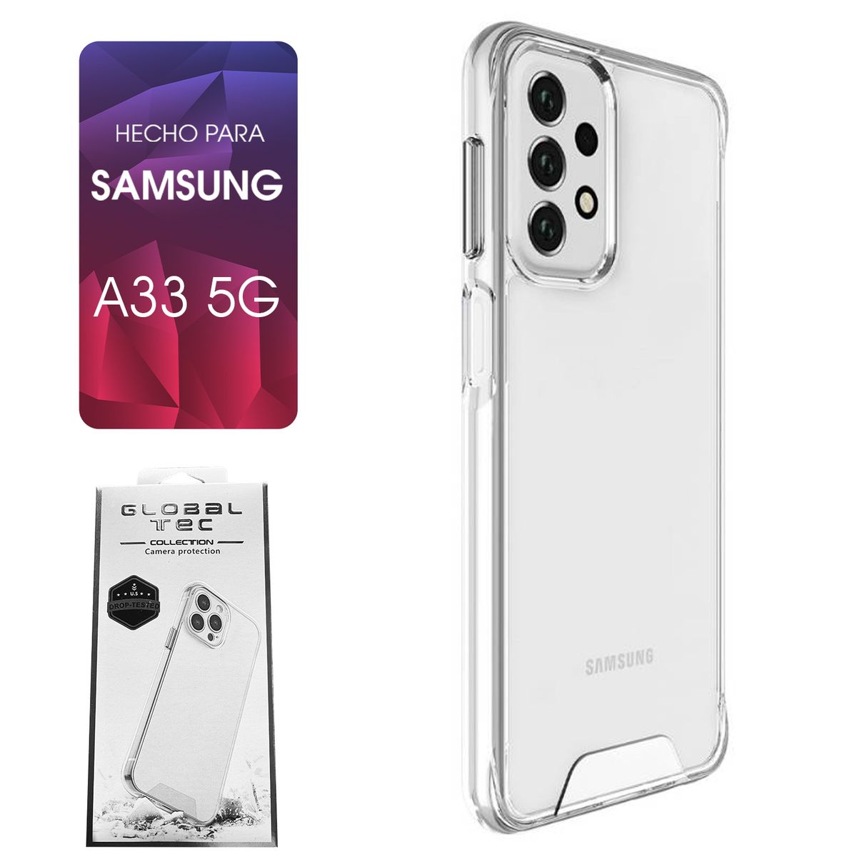 ASIA IMPORT - Space Case Transparente Samsung A33 5G Funda Para celular