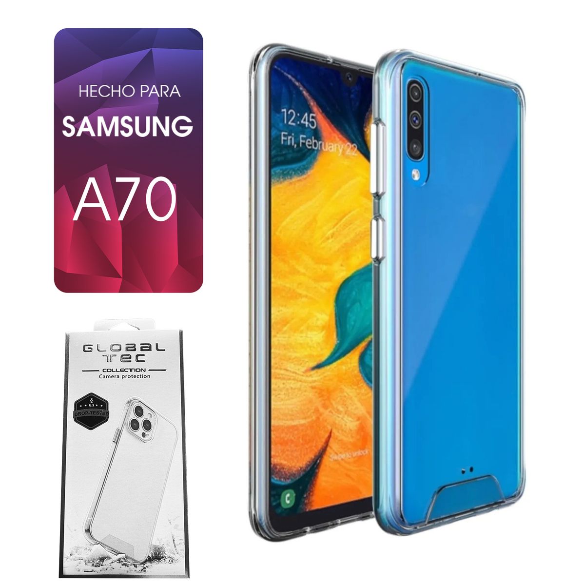 ASIA IMPORT - Space Case Transparente Samsung A70 Funda Para celular