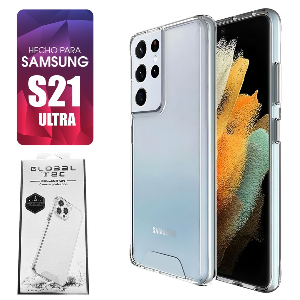 ASIA IMPORT - Space Case Transparente Samsung S21 Ultra Funda Para celular