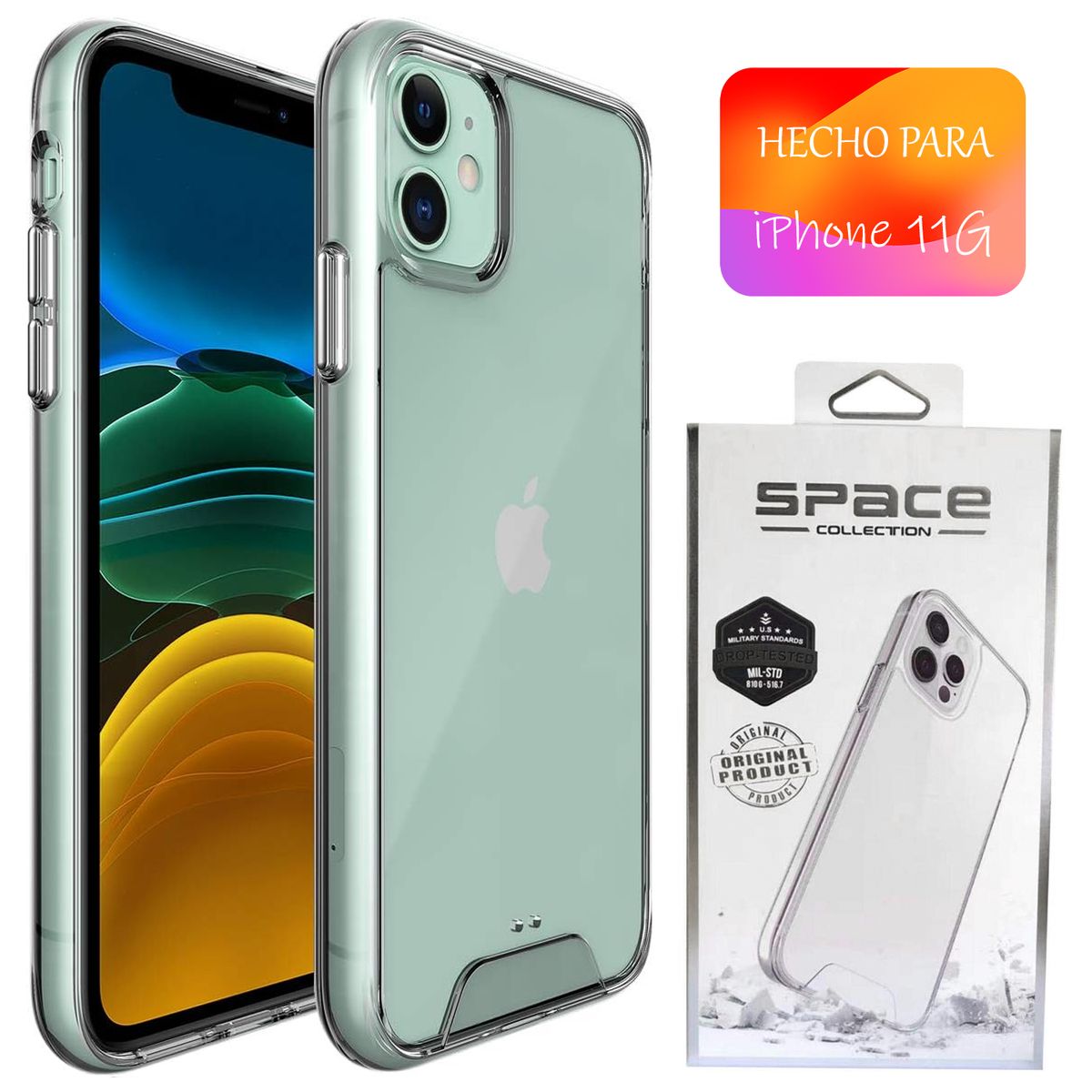 ASIA IMPORT - Space Case Transparente iPhone 11 Funda Para celular