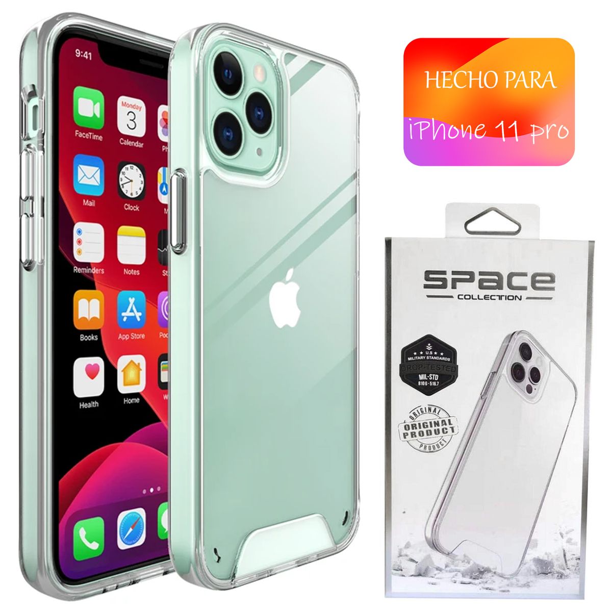 ASIA IMPORT - Space Case Transparente iPhone 11 Pro Funda Para celular