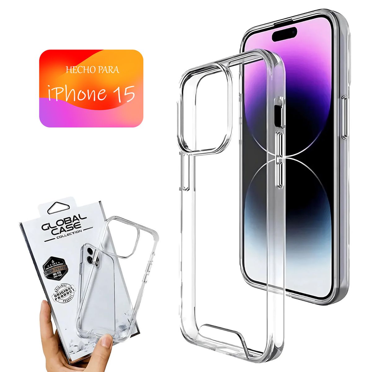 ASIA IMPORT - Space Case Transparente iPhone 15 Funda Para celular