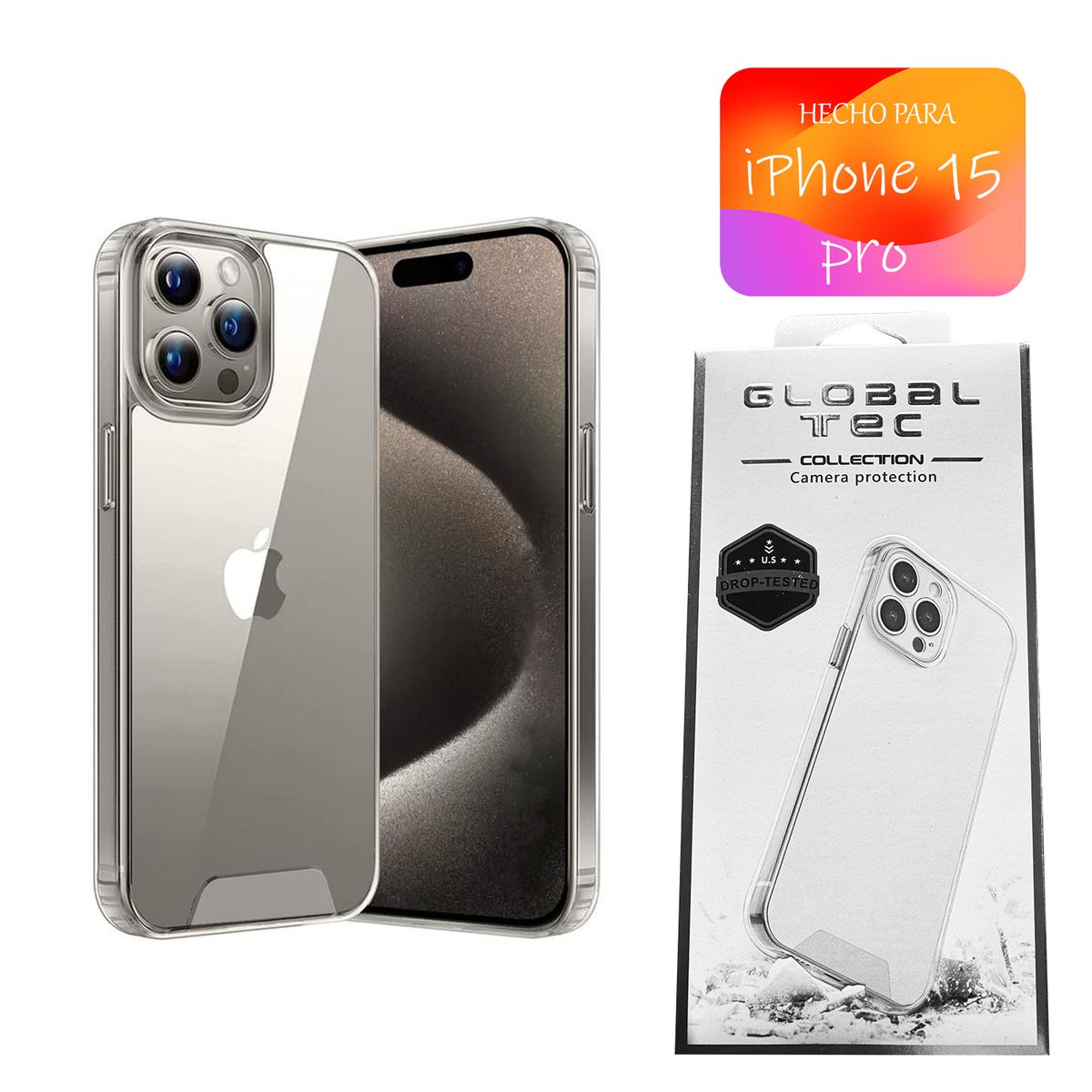 ASIA IMPORT - Space Case Transparente iPhone 15 Pro Funda Para celular