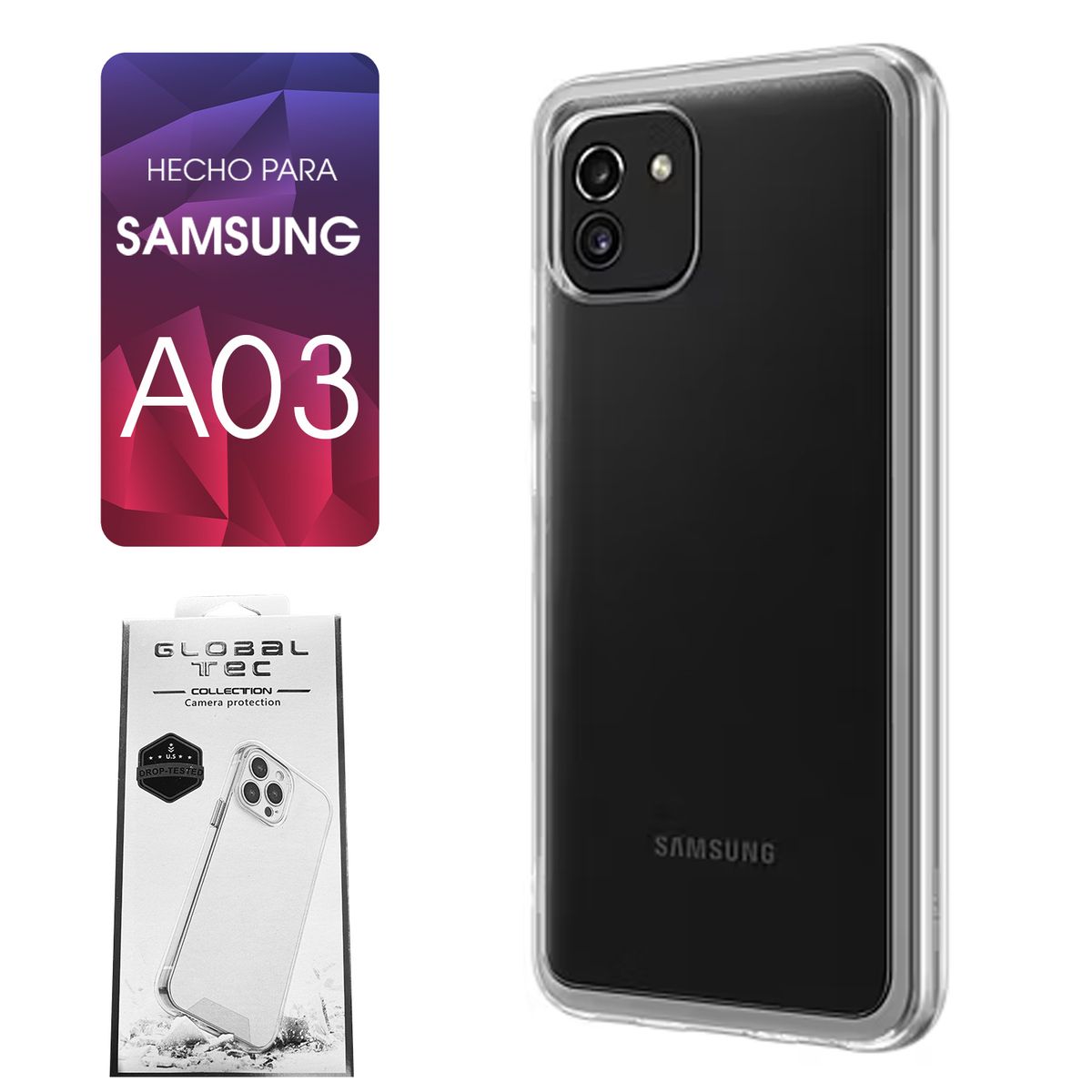 ASIA IMPORT - Space Case Transparente Samsung A03 Funda Para celular