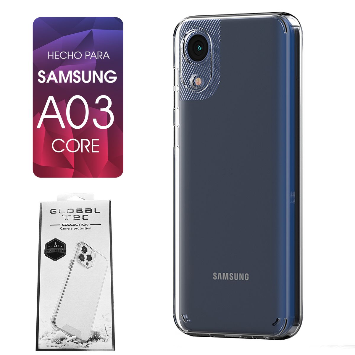 ASIA IMPORT - Space Case Transparente Samsung A03 Core Funda Para celular