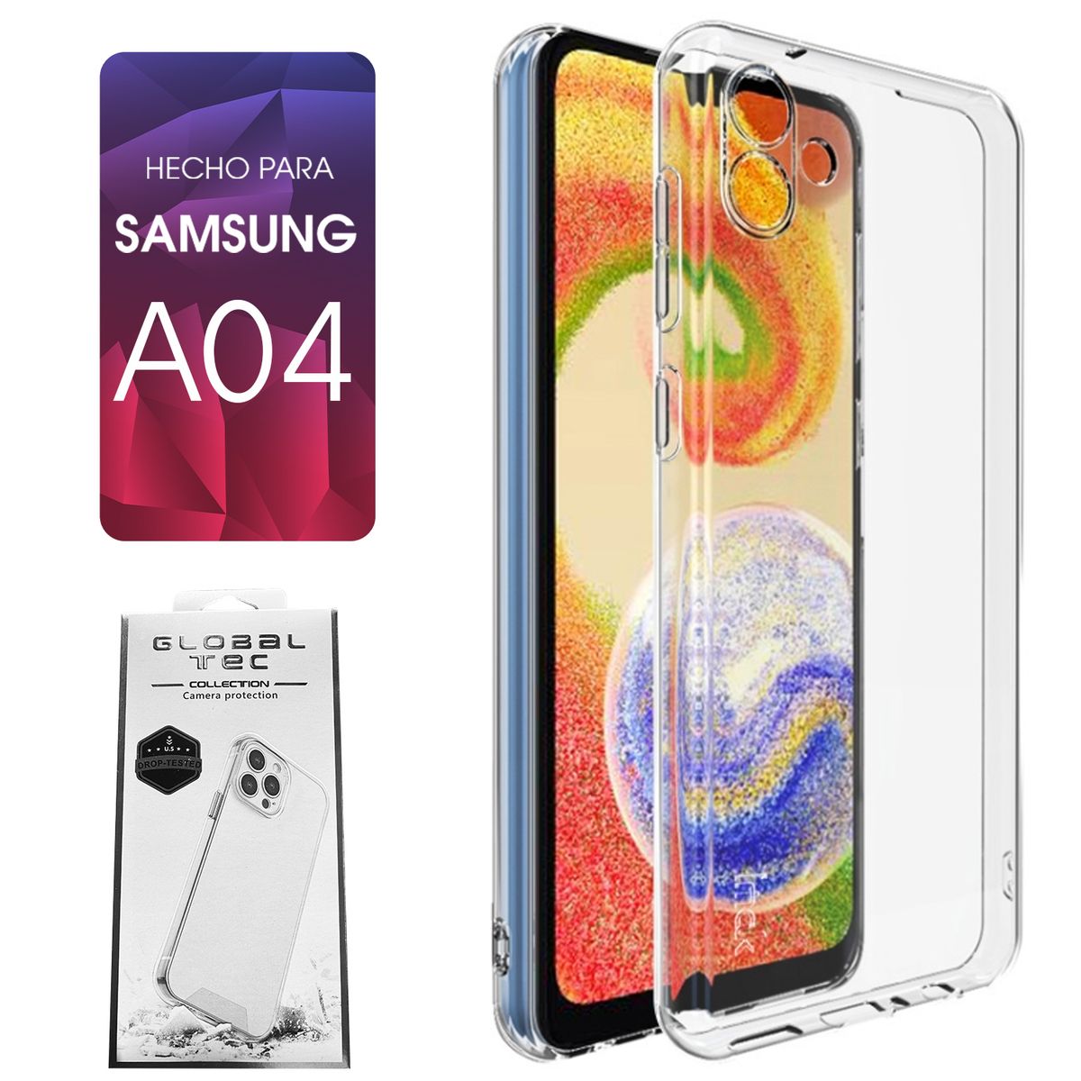 ASIA IMPORT - Space Case Transparente Samsung A04 Funda Para celular