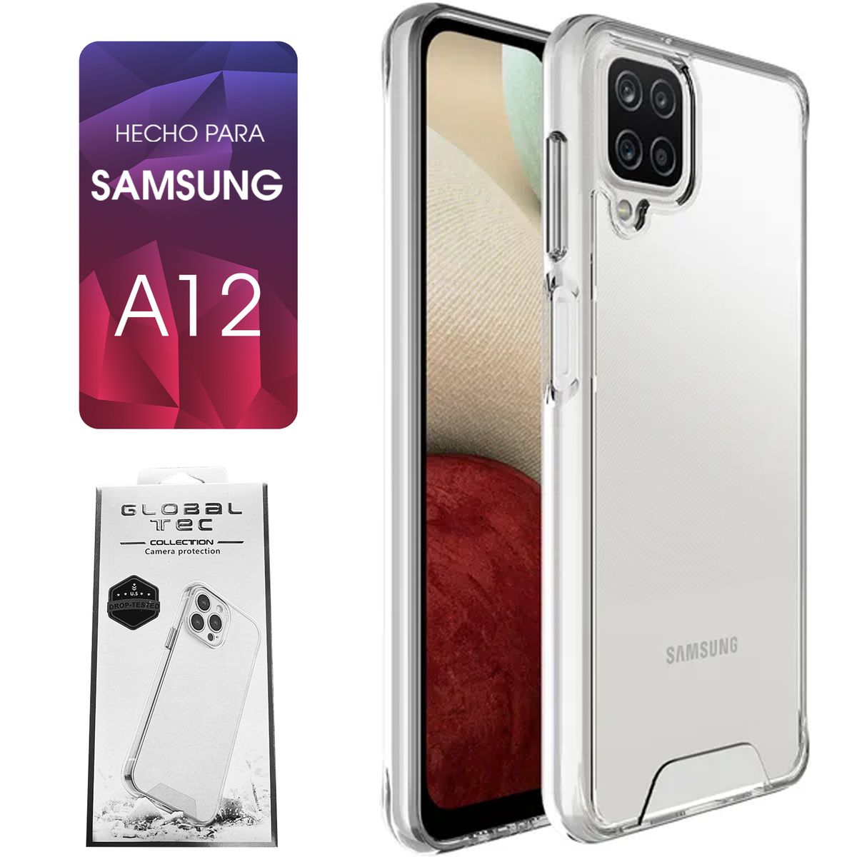 ASIA IMPORT - Space Case Transparente Samsung A12 Funda Para celular