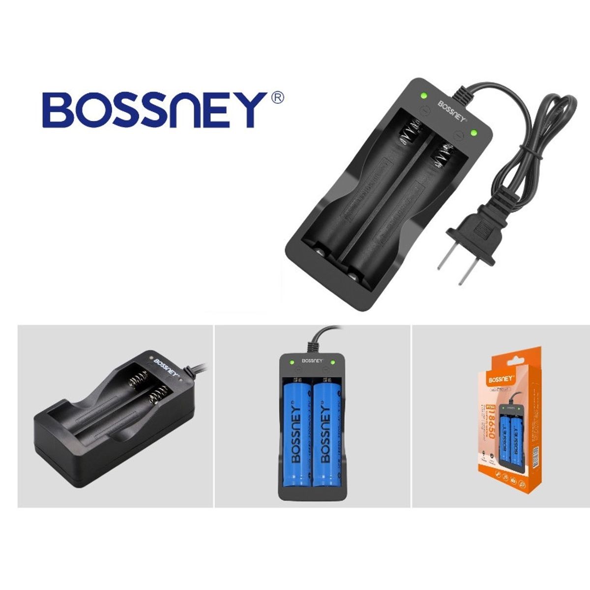 GENERICO - PACK SET Cargador Doble + 2 Pilas baterias Recargable 18650