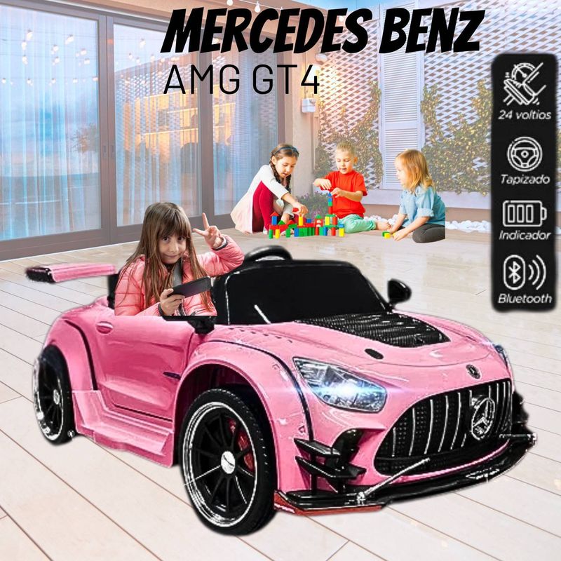 MERCEDES BENZ - Carro a Batería para Niña MERCEDES BENZ AMG GT Rosado