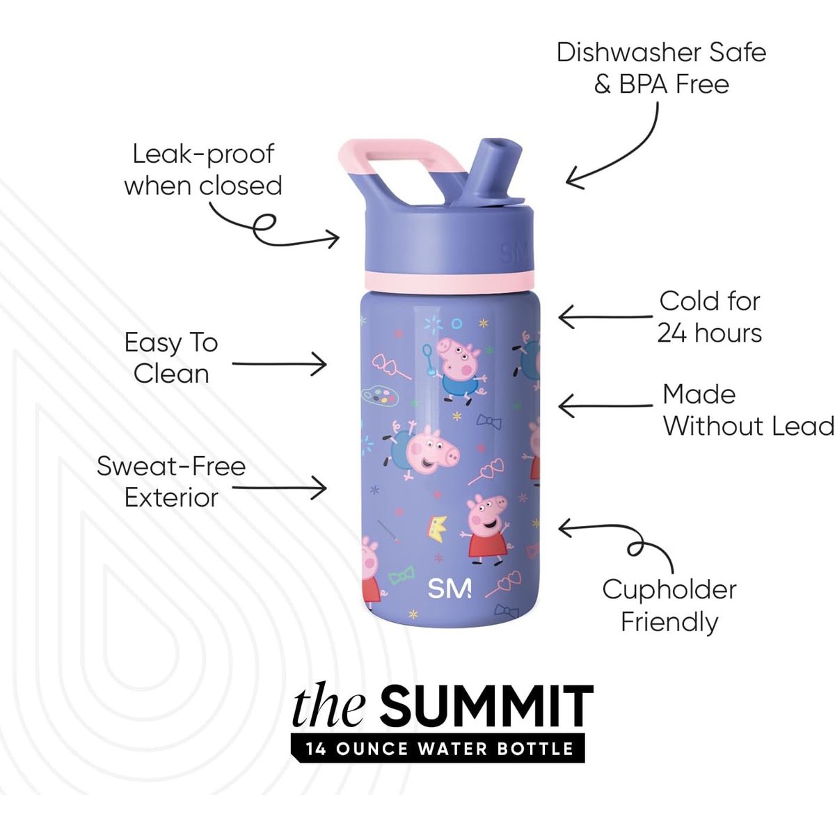 SIMPLE MODERN - Botella Térmica De Acero Inoxidable Tomatodo Peppa Pig