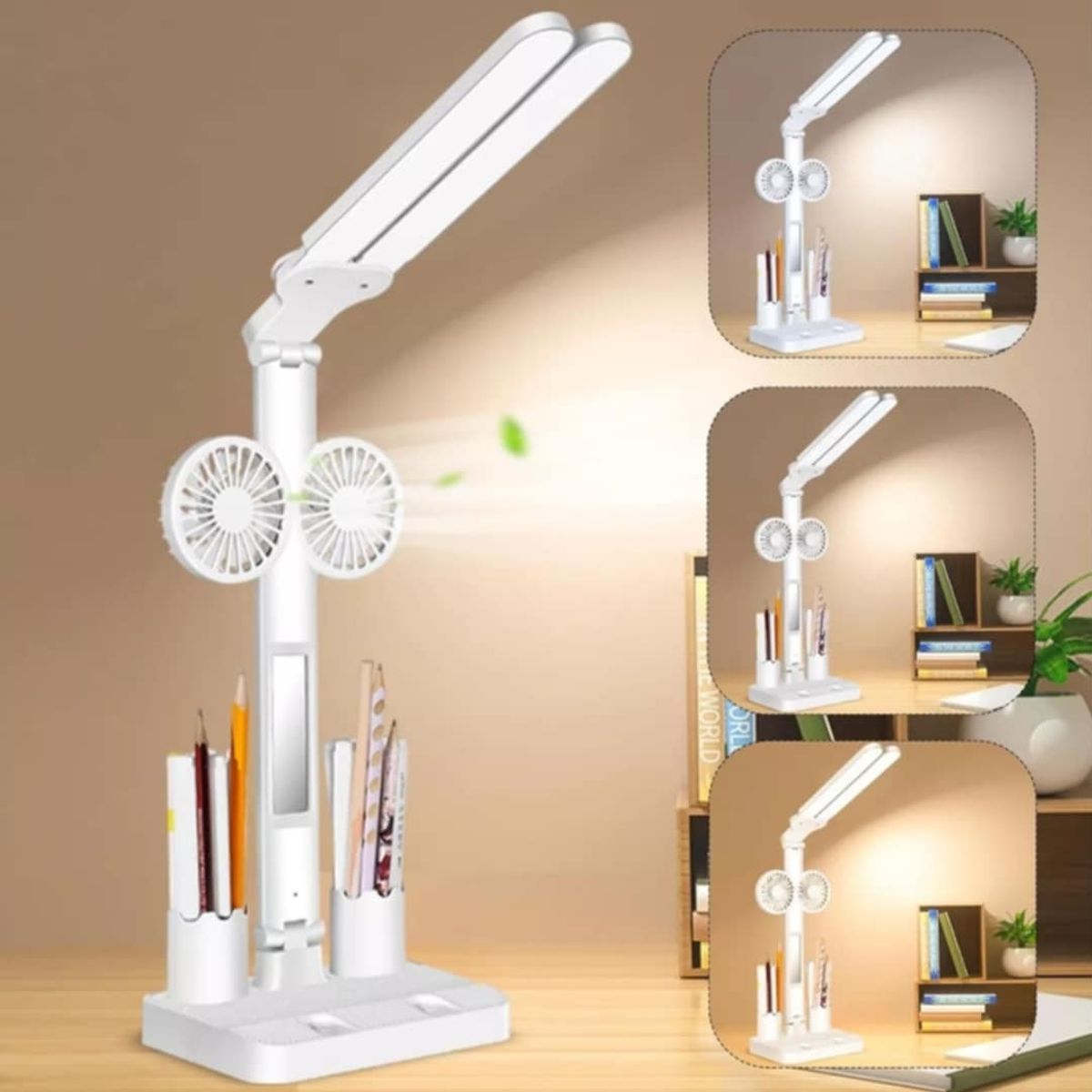 GENERICO - Lampara de Escritorio Ventilador Oficina Habitación de Niños Adultos