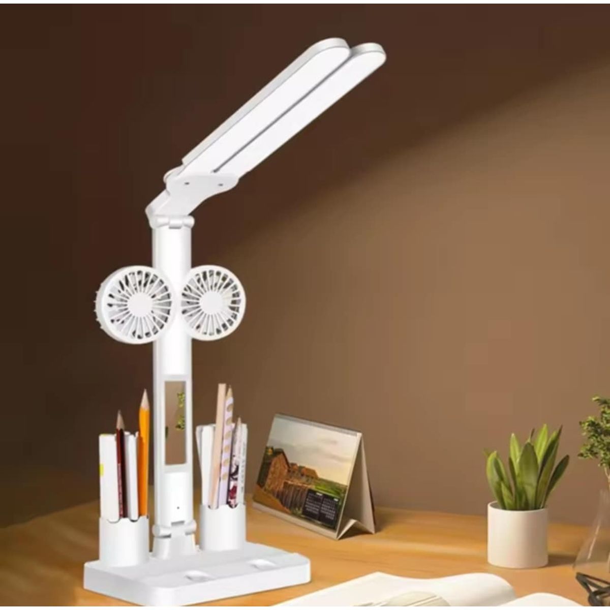 GENERICO - Lampara de Escritorio Oficina Habitación de Niños Adultos y Ventilador