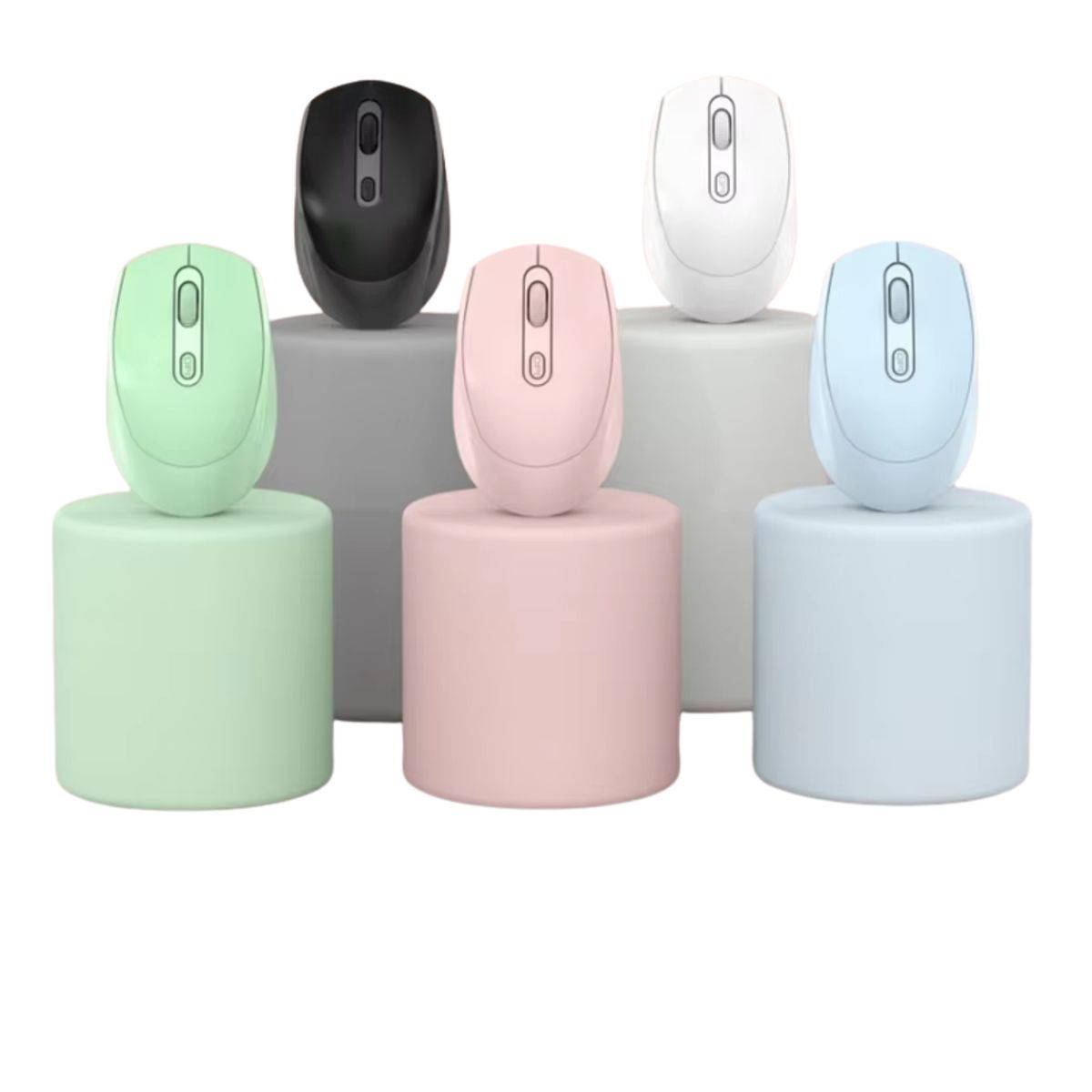 ROMAX - MOUSE OPTICO INALAMBRICO RECARGABLE PORTATIL COLOR CELESTE