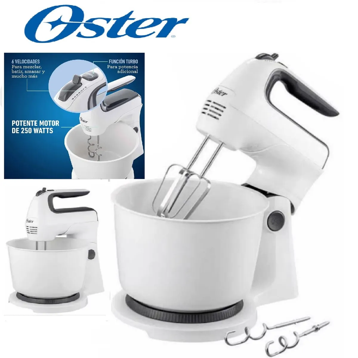 OSTER - Batidora de mano y pedestal 3-7L Oster FPSTHS3610-053 - Blanco