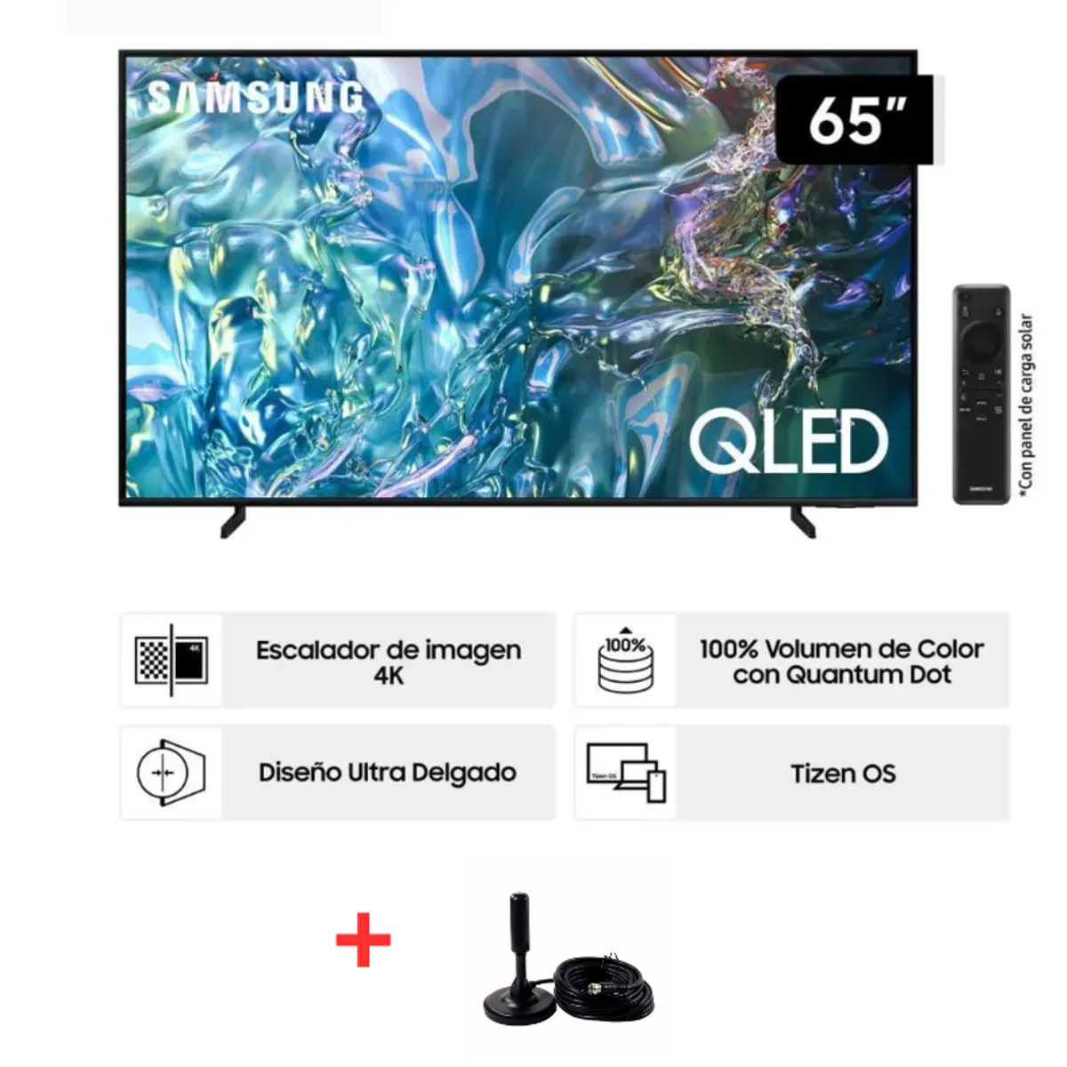 SAMSUNG - Televisor Samsung QLED 65 4K UHD Smart TV Tizen OS QN65Q60DAGXPE + Antena Digital