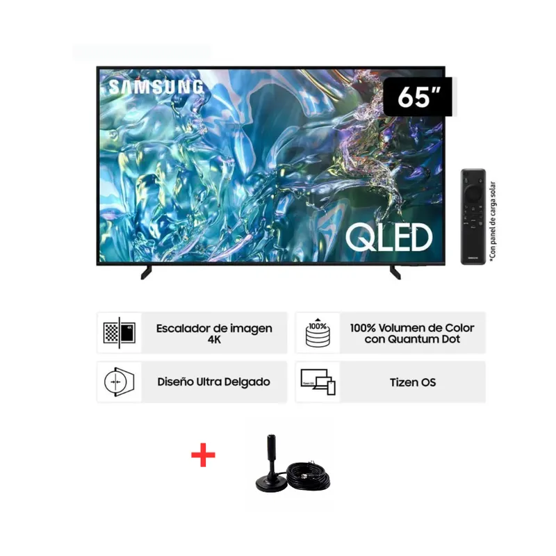 SAMSUNG - Televisor Samsung QLED 65 4K UHD Smart TV Tizen OS QN65Q60DAGXPE + Antena Digital